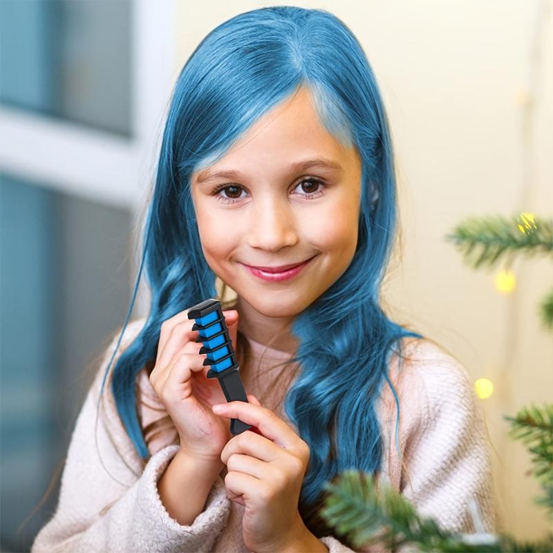 Hair Chalk Comb for Girls Age 4-10 Washable Hair Chalk for Halloween