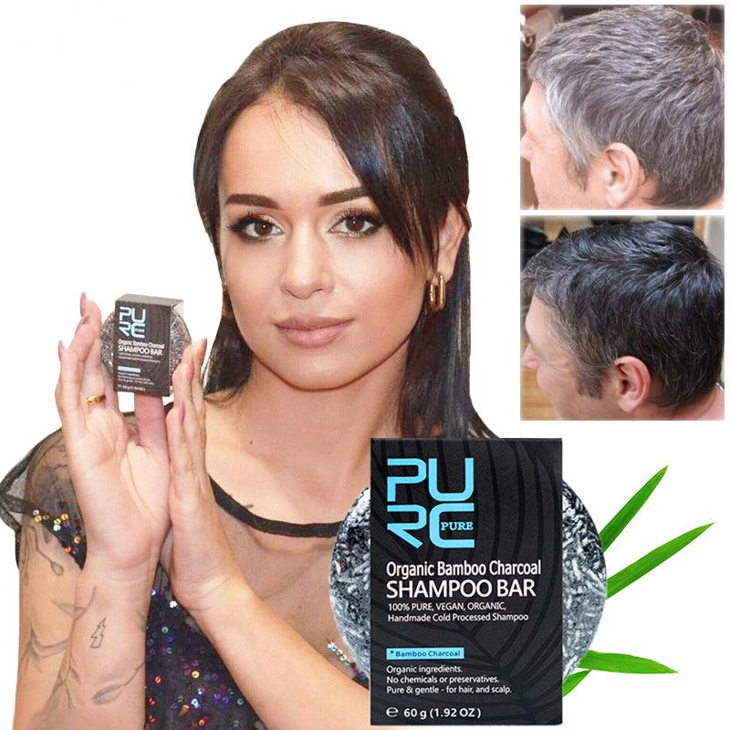 Charcoal Gray Hair Dye Shampoo Bar Clean Detox Soap
