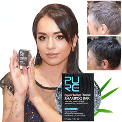 Charcoal Gray Hair Dye Shampoo Bar Clean Detox Soap
