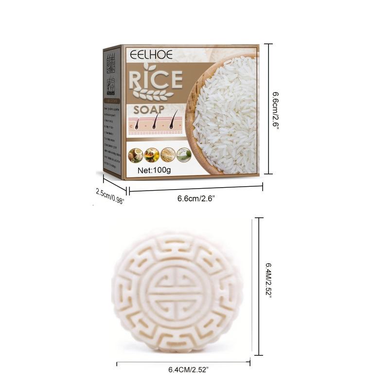 100g Natural Rice Shampoo Soap Repairs Damaged Hair Smoothing Glossy