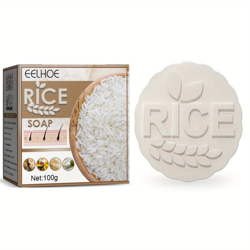 100g Natural Rice Shampoo Soap Repairs Damaged Hair Smoothing Glossy