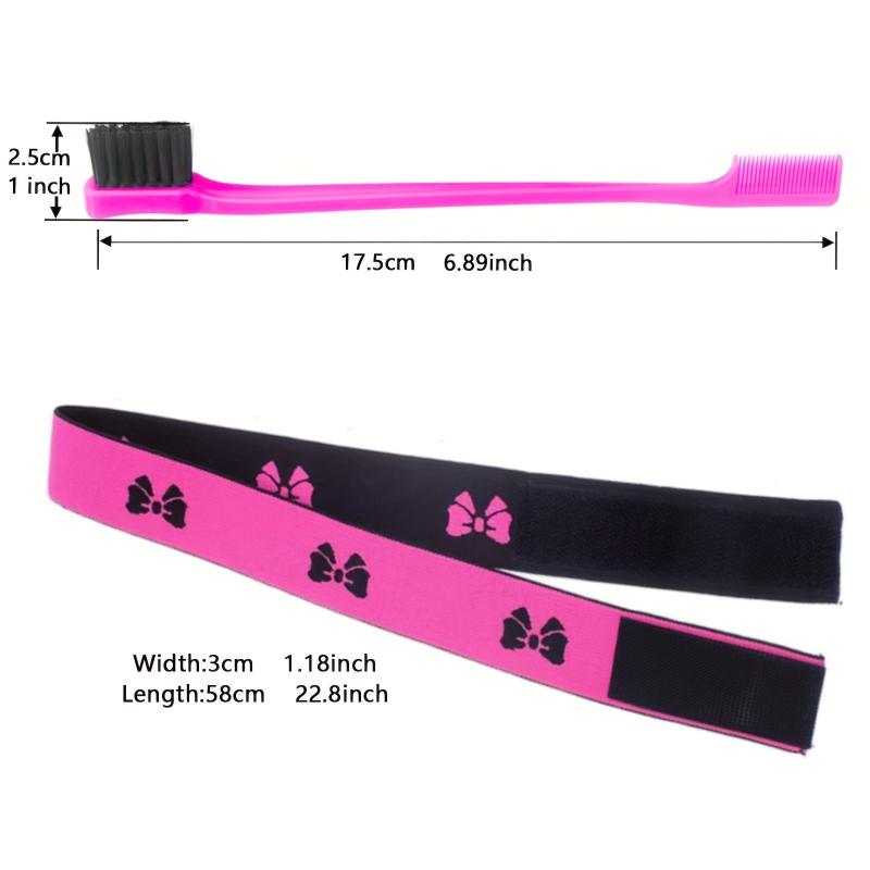 4pcs Strong Hold Edge Smoother Set with Wax Stick, Brushes, Band