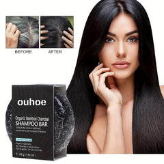 Bamboo Charcoal Shampoo Bar - Deep Cleansing Hair Strengthening Repair