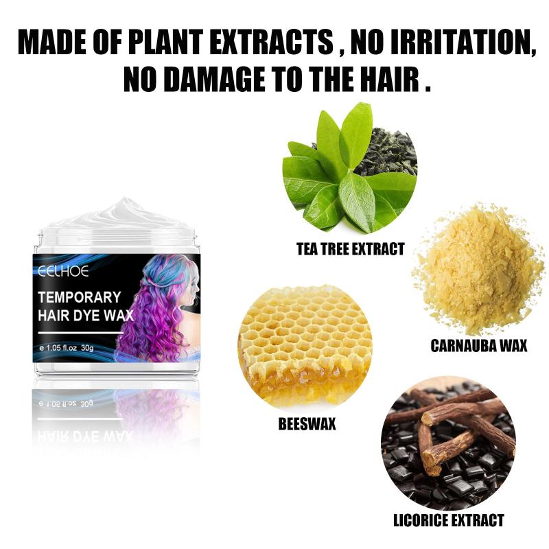 4-Pack Temporary Hair Dye Wax Set for Cosplay Parties