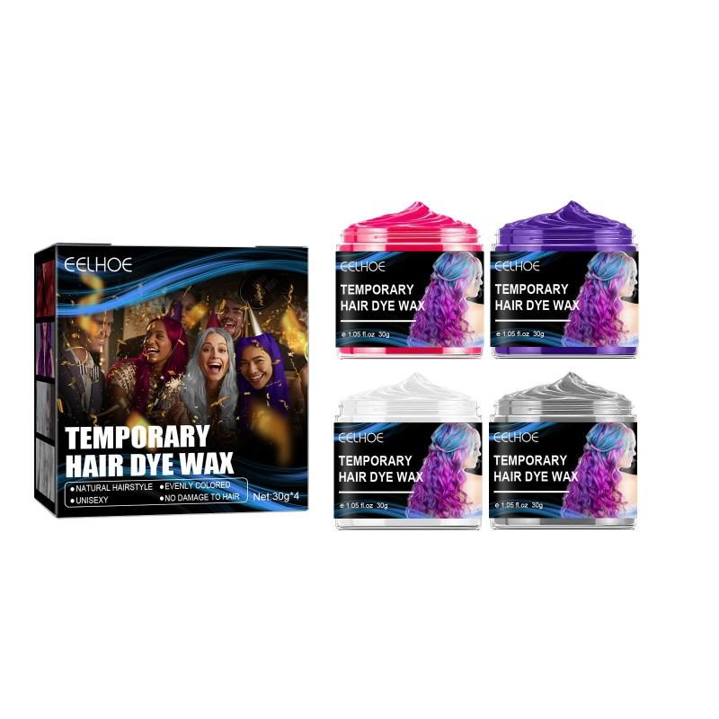 4-Pack Temporary Hair Dye Wax Set for Cosplay Parties
