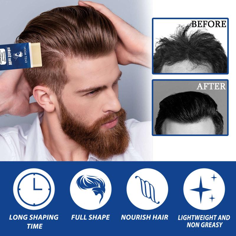 Jojoba Men's Hair Wax Stick for Broken Hair, Long Lasting Fluffy Style