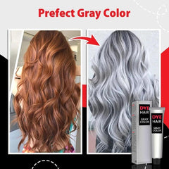 Silvery Gray Hair Dye Cream for All Hair Types