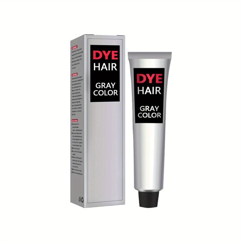 Silvery Gray Hair Dye Cream for All Hair Types