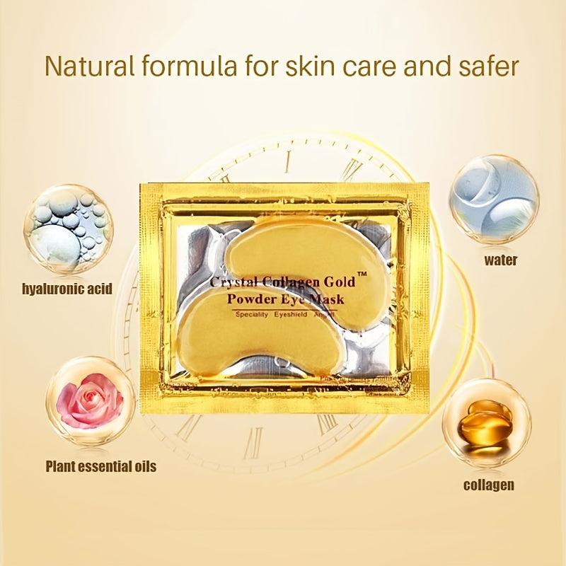 10pcs Hydrating Crystal Golden Eye Mask Reduce Dark Circles and Wrinkles