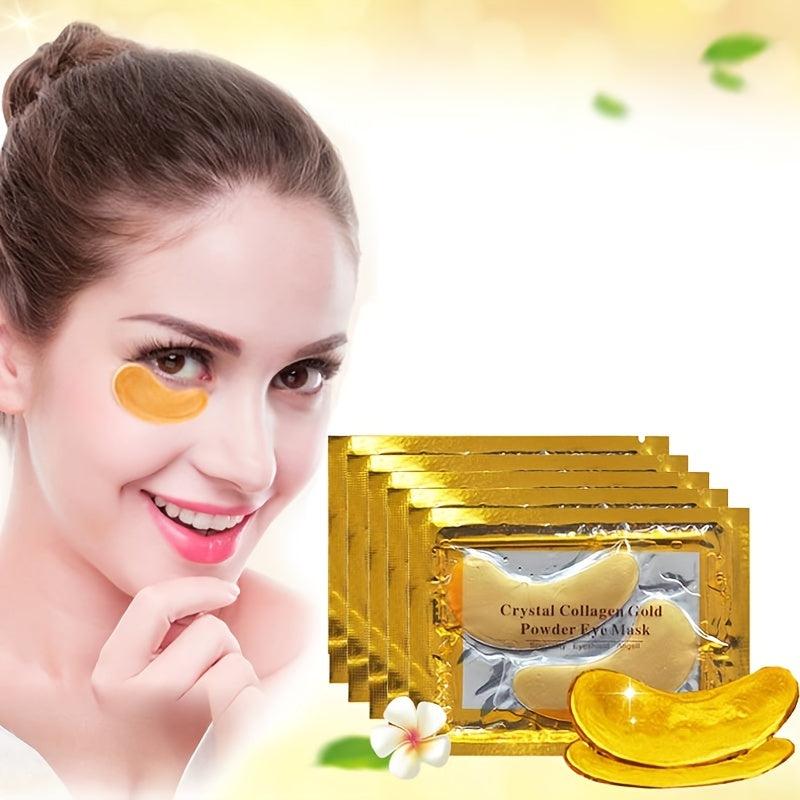 10pcs Hydrating Crystal Golden Eye Mask Reduce Dark Circles and Wrinkles