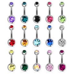 12pcs Colorful Stainless Steel Double Drill Navel Nail Set
