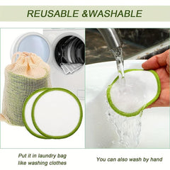 20pcs Reusable Bamboo Makeup Remover Pads with Laundry Bag