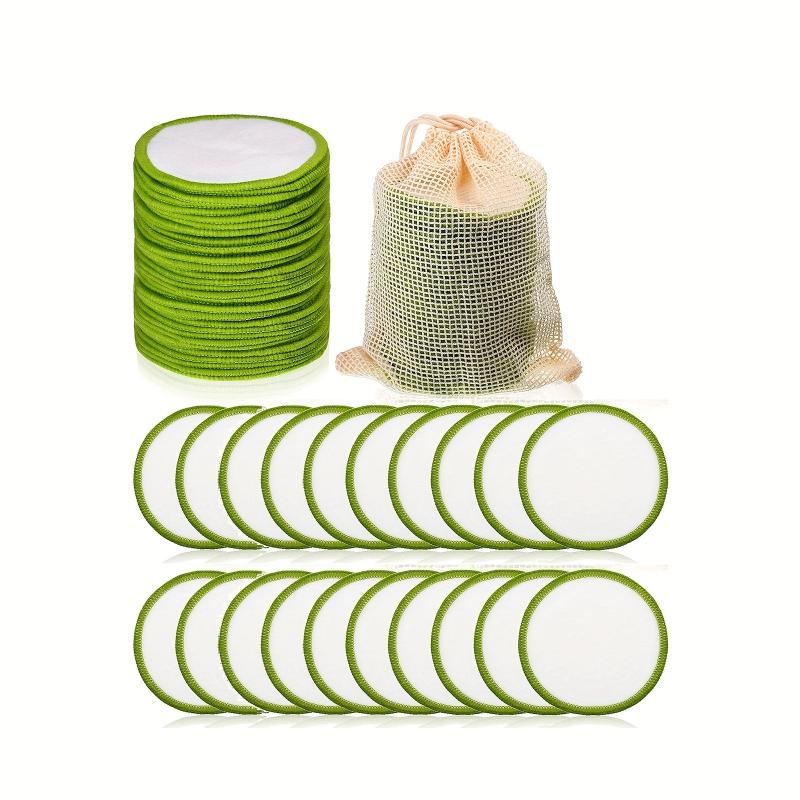 20pcs Reusable Bamboo Makeup Remover Pads with Laundry Bag