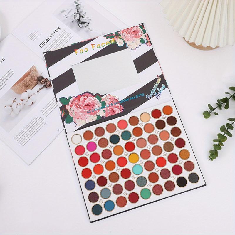 63-Color Pearly Matte Satin Eyeshadow Palette Punk Smokey Style Eye Makeup