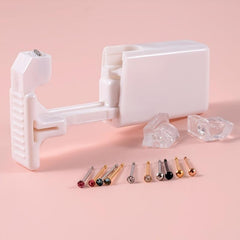 Portable Ear and Nose Piercing Kit with Studs and Tool
