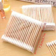 100pcs Double Headed Swabs for Makeup Removal and Ear Cleaning