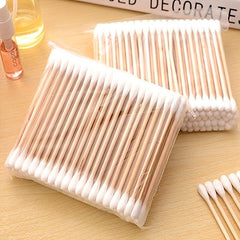100pcs Double Headed Swabs for Makeup Removal and Ear Cleaning