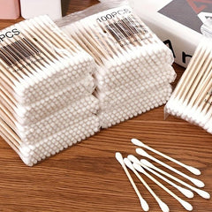 100pcs Double Headed Swabs for Makeup Removal and Ear Cleaning