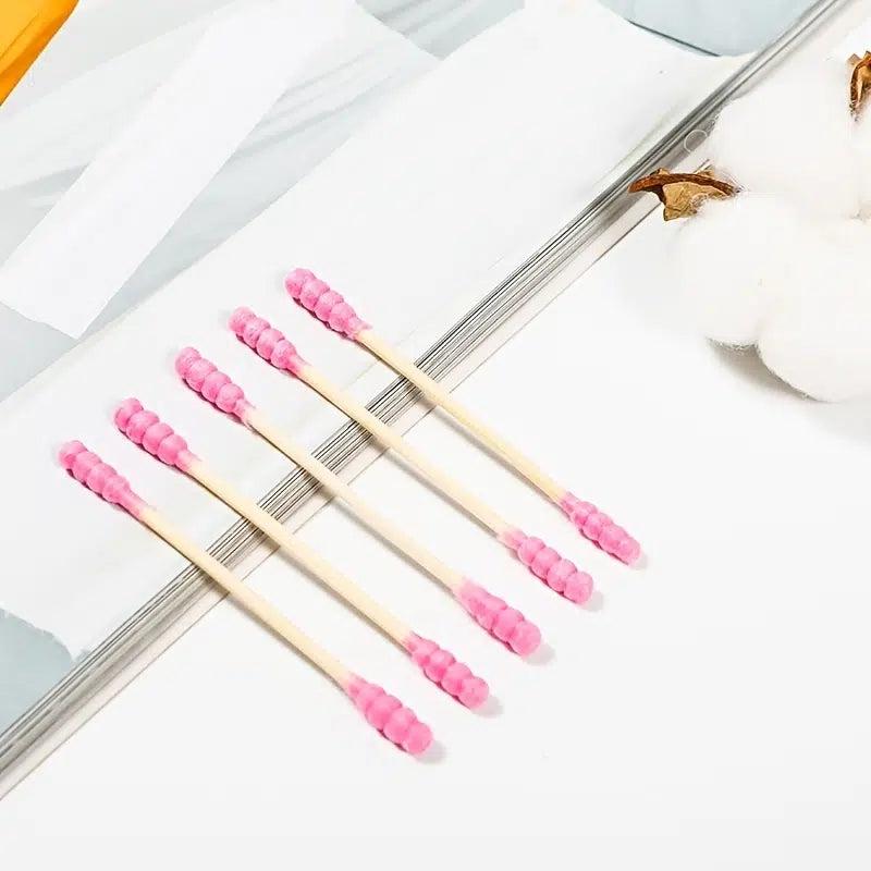 500Pcs Double Head Spiral Cotton Swabs Ear Cleaning Makeup