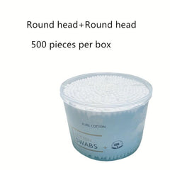 Disposable Cotton Swabs for Ears Round & Pointed Tip Buds 100-500pcs
