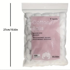 100pcs 100% Natural Cotton Balls Soft Absorbent Multipurpose Cotton Balls