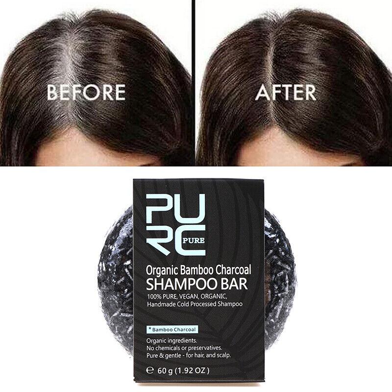 4pcs 60g Bamboo Charcoal Hair Dye Soap Bar Nourishing Repairing Hair