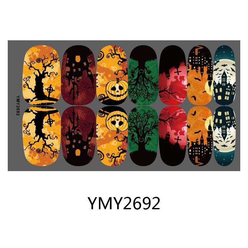 Halloween Nail Wraps Art Stickers Pumpkin Bat Ghost Skull Spider Witch
