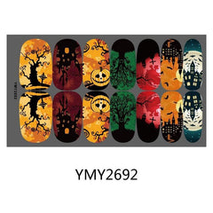 Halloween Nail Wraps Art Stickers Pumpkin Bat Ghost Skull Spider Witch