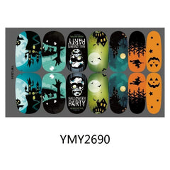 Halloween Nail Wraps Art Stickers Pumpkin Bat Ghost Skull Spider Witch