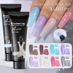 15ml Sparkling Pearl Glitter Poly Nail Gel Set 8 Colors for Nail Extensions