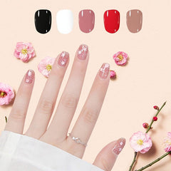 Quick Dry Non Toxic Nail Polish Set - Pink Red Glossy - DIY Manicure