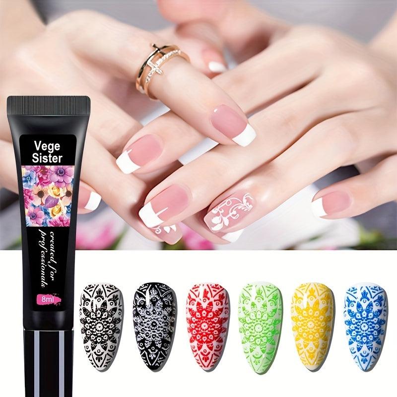 Pink Nail Art Stamping Gel 8ml - Soak Off Washable Uv Polish
