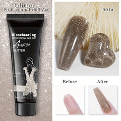 Glitter Poly Nail Gel Set 15ml Builder Nails Enhancement Gel For Beginner