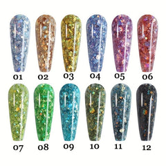 Glitter Nail Extension Gel Kit with DIY Nail Forms Set