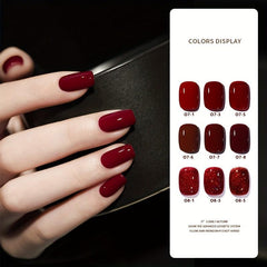 Wine Red Gel Nail Polish Collection