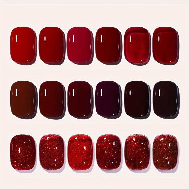 Wine Red Gel Nail Polish Collection