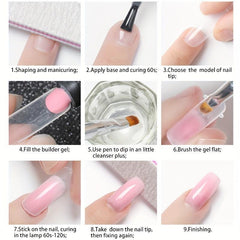 30ml Nail Extension Gel Kit with 9 Colors, Quick Building Gel, Nail Brush Set