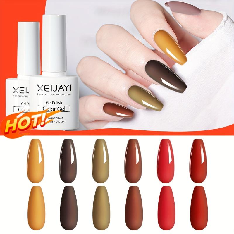 6 Colors Gel Nail Polish Set Soak Off No Wipe Nail Gel Pol