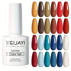 Gel Nail Polish Starter Kit 12 Colors Red Soak Off No Wipe Nail Gel Polish Set
