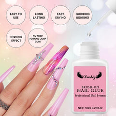 2PCS Professional Mini Nail Glue Set for False Nails Repair