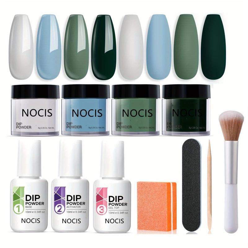 11 Pcs Dip Powder Nail Kit - 4 Colors Nude Golden Glitter Neutral Acrylic Set