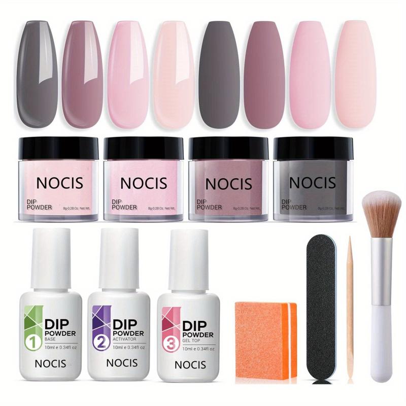 11 Pcs Dip Powder Nail Kit - 4 Colors Nude Golden Glitter Neutral Acrylic Set