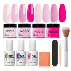Hot Pink Dip Powder Manicure Kit 4 Colors Summer Bright Set DIY Salon