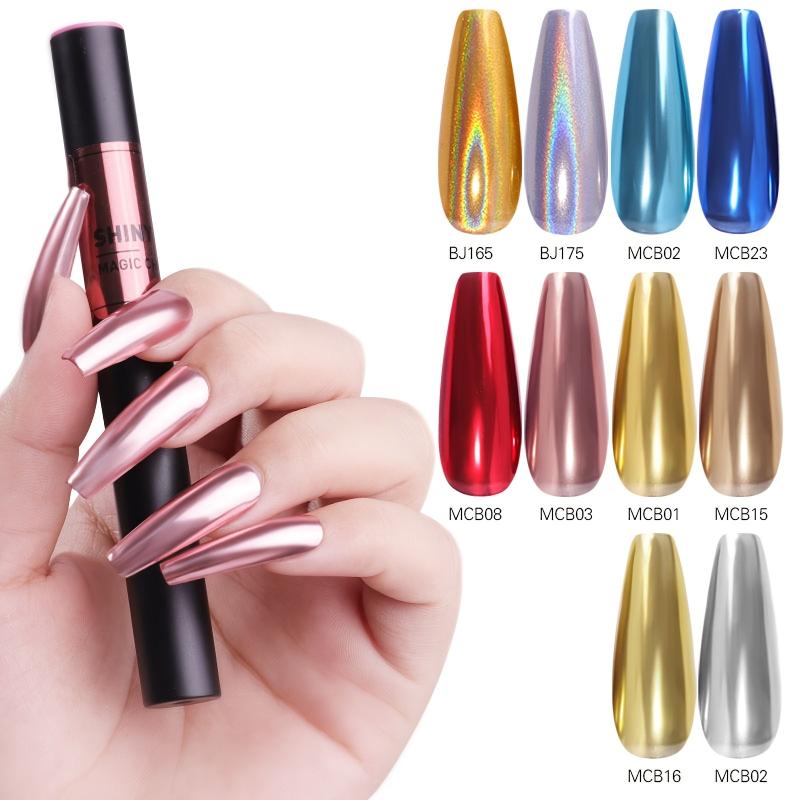 Dual Use Nail Powder Air Cushion Pen, Holographic Magic Powder Pen