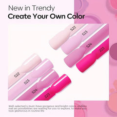 Dip Powder Nail Kit Starter 4 Colors Hot Pink Summer Nude Pink