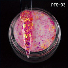 10g Fluorescent Nail Powder Mixed Crystal Dipping Powder with Sequins