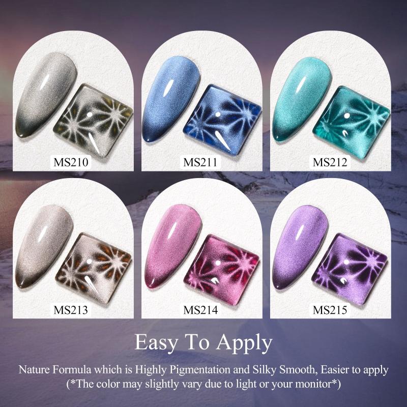 Cat Eye Gel Nail Polish Set 6pcs with Magnet