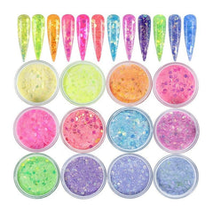 Acrylic Crystal Powder Nail Art Carving Powder With Sequins