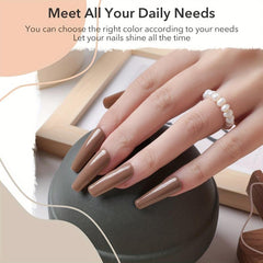 4 Colors Dip Powder Kit Gray Brown Collection Nail Extension Starter Set