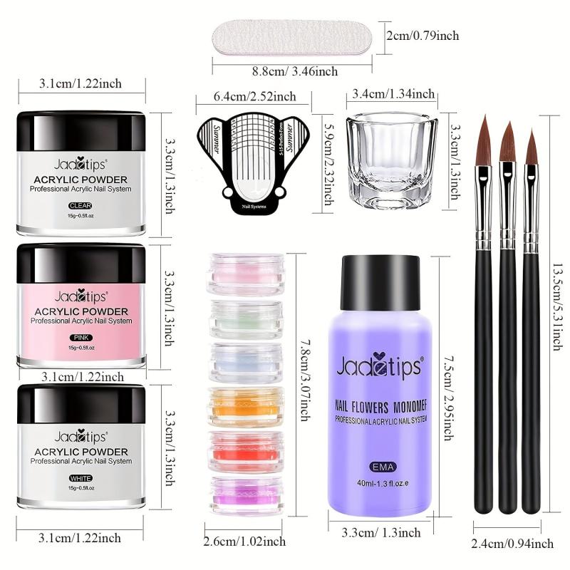 Professional Acrylic Nail Kit Powder Liquid Monomer & Tools for Extensions